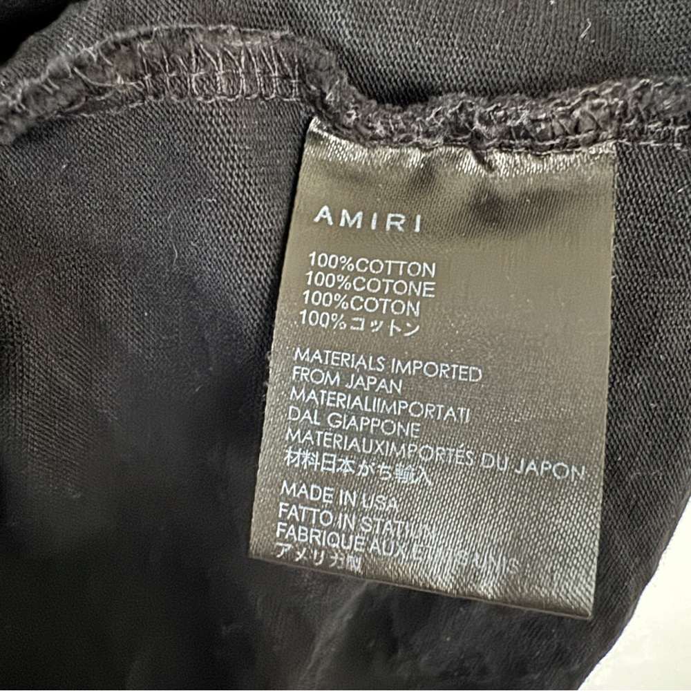 Amiri Bandana Print Men's T Shirt Black Graphic Tee Size L Casual Streetwear - Picture 7 of 7